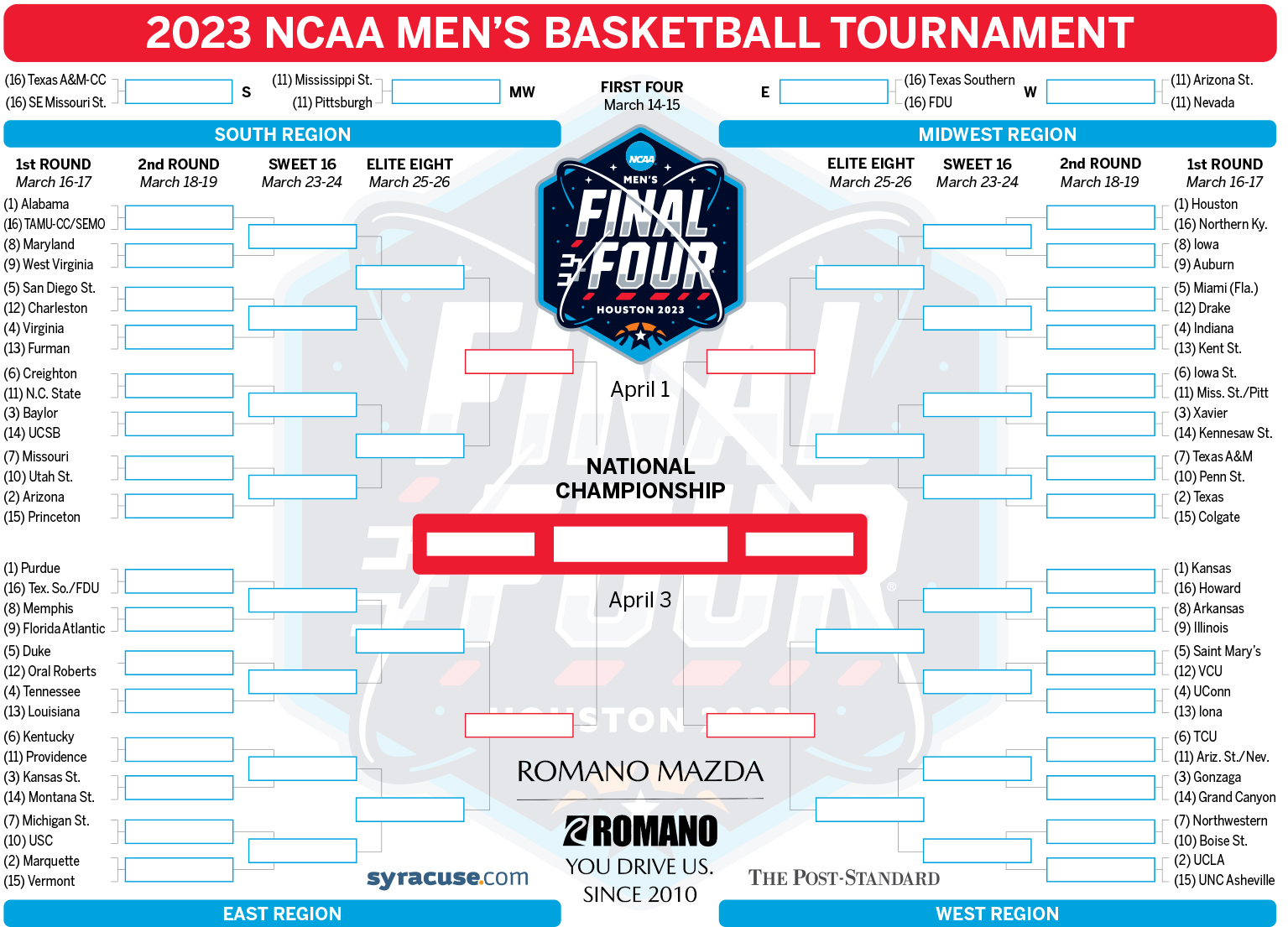 Ncaa 2024 Printable Brackets Printable Online