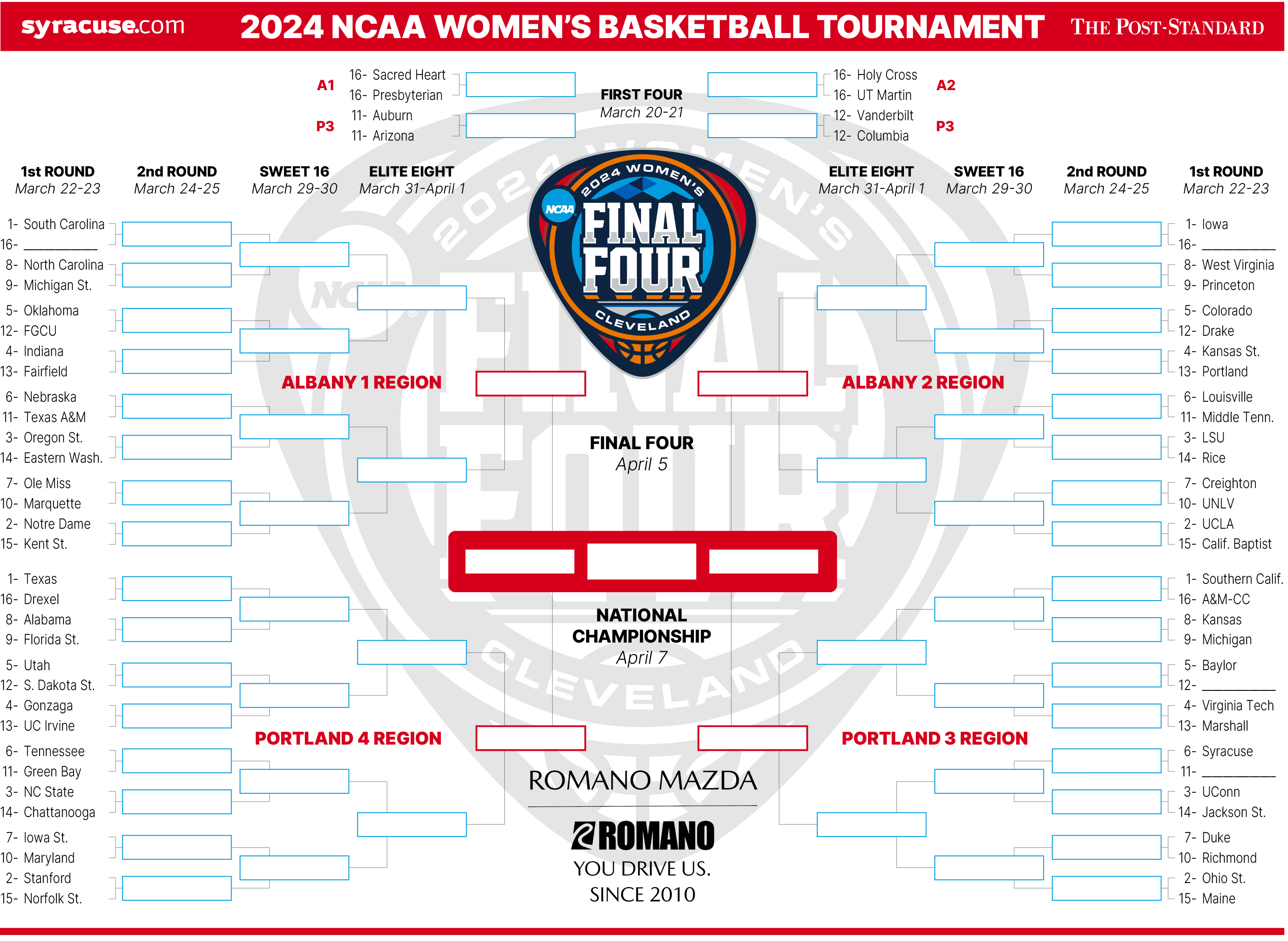 2024 March Madness Bracket Women Danna Elfreda 2024 March Madness Bracket Women Danna Elfreda